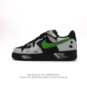 Nike Air Force 1 '07 Low Top Sneakers with Deconstructed Straps and Dual Laces