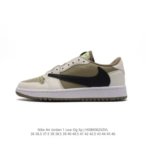 Jordan Air 1 Low OG SP Military Blue Reverse Swoosh Leather Sneakers
