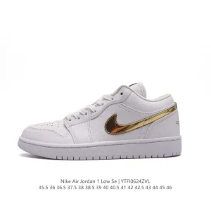 Jordan Air AJ1 Low Retro Basketball Shoes White Black Red