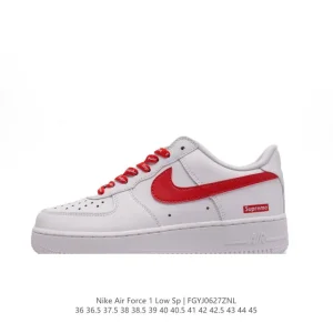 Nike Air Force 1 07 Low White Leather Sneakers with Air Cushion