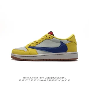 Jordan Military Blue Low OG SP Reverse Swoosh AJ1 Retro Basketball Shoes