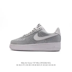 Nike Air Force 1 07 Low White Leather Sneakers with Air Cushion