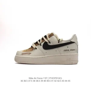 Nike Air Force 1 '07 Low Top Sneakers with Deconstructed Straps and Dual Laces for Men and Women