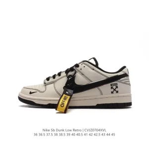 Nike Dunk Low Retro Classic Basketball Skateboarding Shoes Leather White Vintage Style