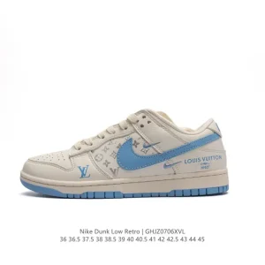 Nike Dunk Low Retro Louis Vuitton Collaboration Vintage Basketball Skate Shoes