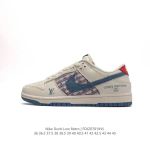 Nike Dunk Low Retro Louis Vuitton Collaboration Vintage Basketball Skate Shoes