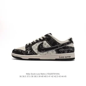 Nike Dunk Low Retro Vintage Basketball Skate Shoes with Leather Upper