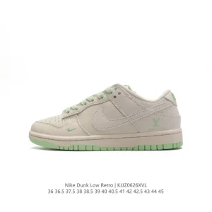 Nike Dunk Low Retro Vintage Basketball Sneaker with Leather Upper