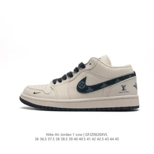 Jordan Air AJ1 Low Retro Basketball Shoes in Black and White