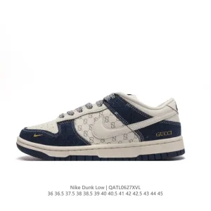 Nike Dunk Low SB Gucci Collaboration Skateboarding Shoes with Zoom Air Cushioning
