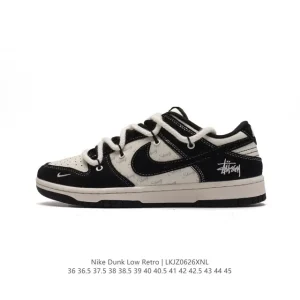 Nike Dunk Low Retro Vintage Basketball Skateboarding Shoes with Dual Laces