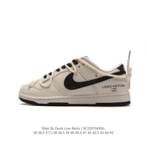 Nike Dunk Low Retro Louis Vuitton Collaboration Deconstructed Lace-up Sneaker