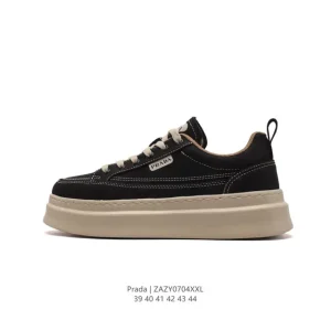 Prada Chunky Sneakers for Men White Leather Platform Shoes