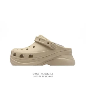 Crocs Women's Platform Slide Sandals Thick Sole Height Increase Beach Shoes