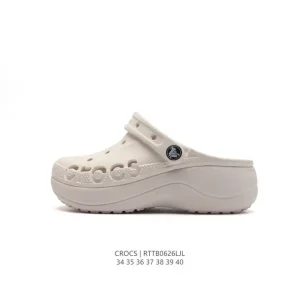 Crocs Women's Thick Sole Height Increase Slides Sandals for Beach and Leisure