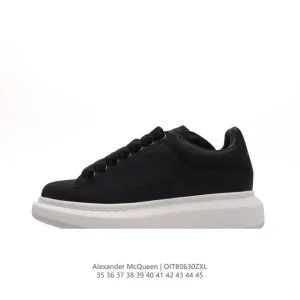 Alexander McQueen Oversized Silk Leather Platform Sneaker with Thick Sole