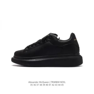 Alexander McQueen Oversized Sneaker Smooth Leather Thick Sole Glow Tail Women Fashion Shoes