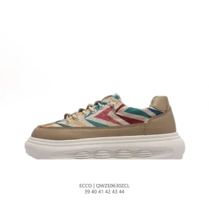 ECCO Men's Casual Sneakers with Thick Sole and Breathable Design
