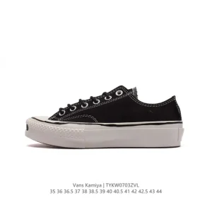 Vans KAMIYA White Low-Top Canvas Skate Shoes for Men and Women