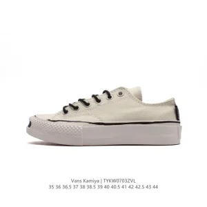 Vans KAMIYA Low Top Skate Shoes White Canvas Durable