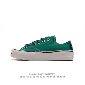 Vans KAMIYA Low Top Skate Shoes White Canvas Durable Rubber Sole