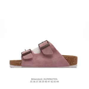 Birkenstock Leather Sandals with Cork Rubber Sole