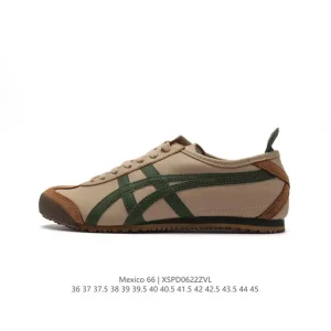 ASICS Onitsuka Tiger Mexico 66 Classic Leather Vintage Sneakers for Men and Women