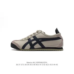 ASICS Onitsuka Tiger Mexico 66 Classic Leather Retro Sneakers for Men and Women