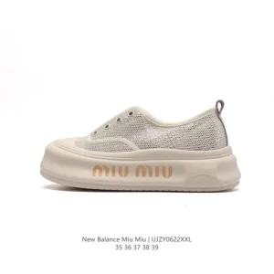 MIU MIU Women's Platform Chunky Sole Casual Sneakers 2024ss