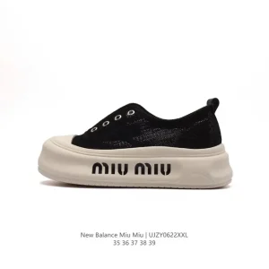 MIU MIU Women's 2024ss Thick Sole Platform Sneakers with Logo