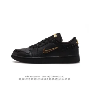 Jordan Air 1 Low Gold Swoosh Retro Basketball Shoes
