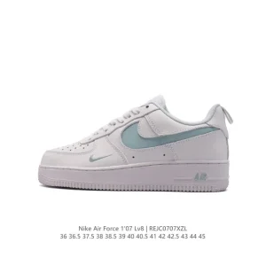 Nike Air Force 1 07 Low White Leather Sneakers with Air Cushion