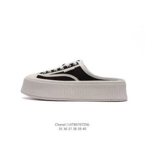 Chanel 2024 Women's Chunky Sole White Sneakers with Breathable Lining