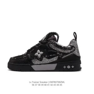 Louis Vuitton LV Trainer Sneaker Low Sparkle Fashion Shoes