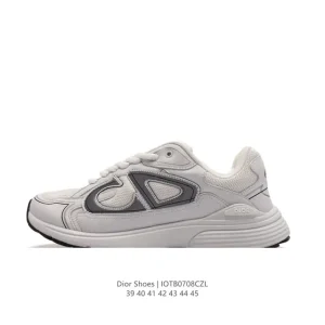 Dior Men's Low-Top Retro Lifestyle Sneakers with Thick Sole