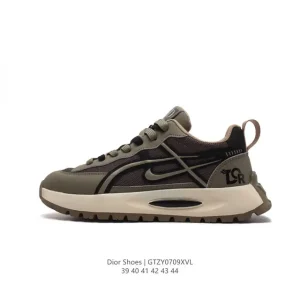 Dior Men's Low-Top Retro Vintage Casual Sneakers with Thick Sole