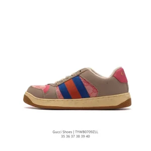 Gucci Screener Old Vintage Leather Platform Sneakers for Women