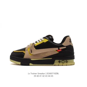 Louis Vuitton Trainer Sneaker Low White Leather Basketball Shoe