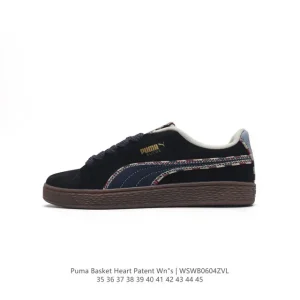 Puma Basket Heart Patent Unisex Thick Sole Platform Sneakers
