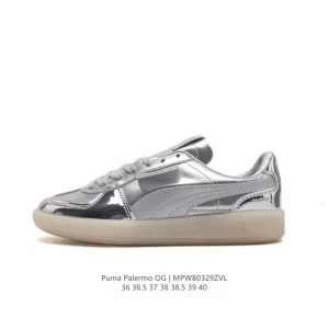 PUMA Palermo OG Army Trainer Vintage Leather Low-Top Sneakers for Women
