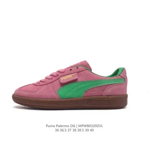 PUMA Palermo OG Army Trainer Vintage Leather Low-Top Sneakers for Women