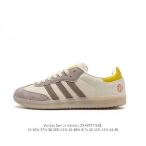 Adidas Samba Classic Leather Training Shoes White Gum Sole