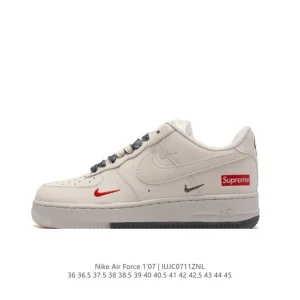 Nike Supreme Air Force 1 Low White Red Box Logo Edition