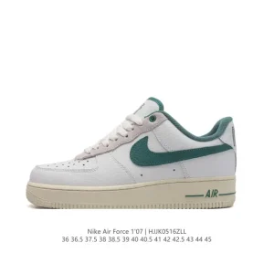 Nike Air Force 1 '07 Low White Leather Sneakers with Air Cushion