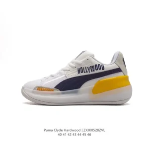 Puma Clyde Hardwood Retro Low-Top Cushioning Breathable Basketball Shoes for Men