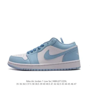 Jordan Air 1 Low Retro Leather Sneakers with Air Cushion