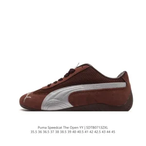 Puma Speedcat Open Yy Pink Brown Suede Mesh Retro Sneakers