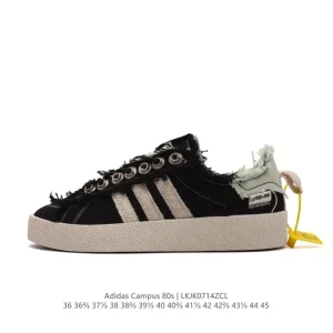 Adidas Sftm-002 Campus 80s Seasame Canvas Low-Top Sneakers