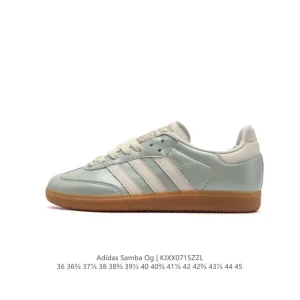 Adidas Samba OG Classic Leather Sneakers White Gum Sole