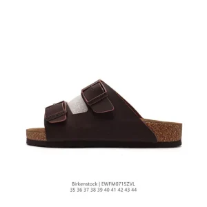 Birkenstock Arizona Soft Leather Sandals with Cork Rubber Sole